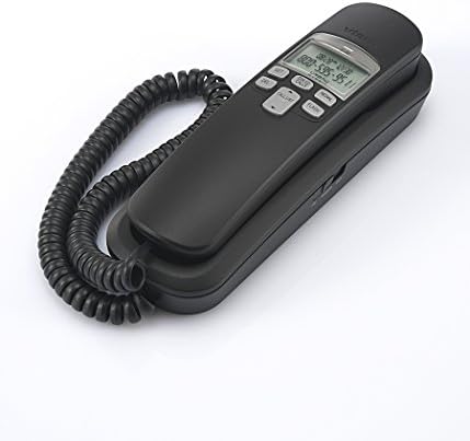 Телефон со кабелски тримшил - со идентификација на повикувач, црна