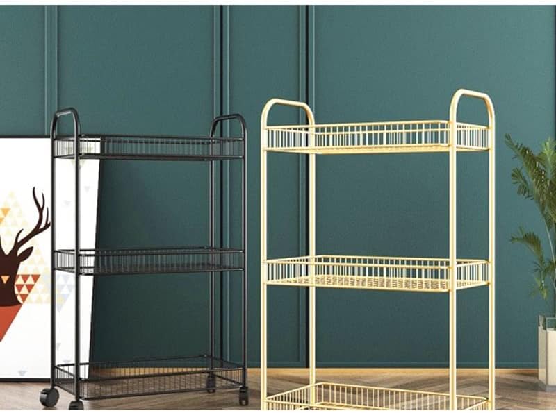 Miaohy Cart Rack Дневна соба за складирање бања кујна подни решетки со тркала