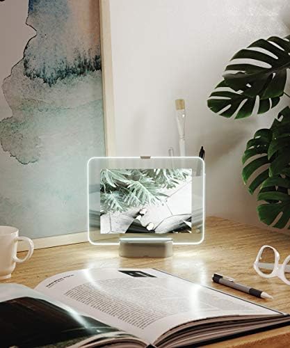 Umbra Glo, 5x7 рамка за слика, осветлен стаклен приказ на фотографии, USB напојуван со LED светла, никел база