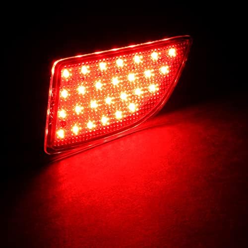 Q1-TECH, Чад Црвена Леќа LED Рефлекторски Светла НА Задниот Браник Компатибилни со 2014 - 2018 Mazda 3 Хечбек Модели, Трепкачи