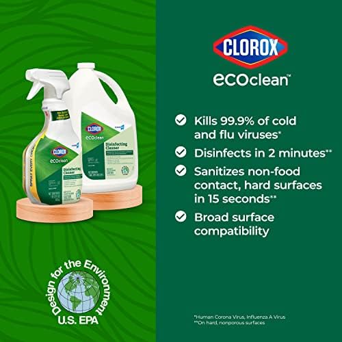 Clorox CloroxPro Ecoclean Дезинфекција Почист Спреј Шише, 32 Течност Унци