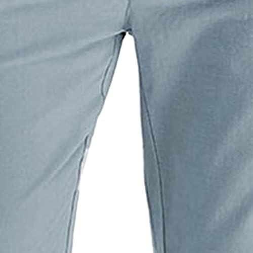 Панталони за лежерна автобуси на мажите на lcziwo, еластични панталони за влечење на половината со џебови удобни опуштени рамни предни