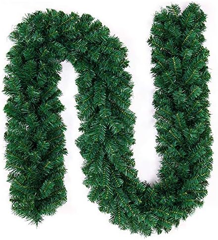 9 стапки Божиќен Венец декорација неукрасен Божиќен Зелен Боров Венец Вештачка Растителна Мантија За Декорација На Вратата Од Наметка Внатрешна