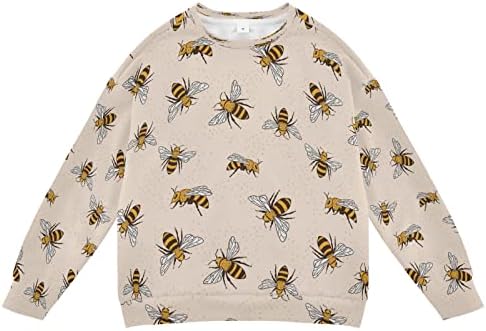 Цвеќиња пчели оставаат момче девојче џемпер за џемпери на дете, џемпер со пулвер, долга ракав есен зимска облека