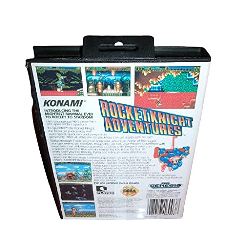 Адити ракета Најт Авантурите САД ги покриваме со кутија и прирачник за Sega Megadrive Genesis Video Game Console 16 бит MD картичка