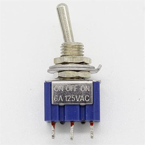 Hiigh 10pcs on-off-on на 3 пински 3 позиција Mini Latching Toggle Switch AC 125V/6A 250V/3A