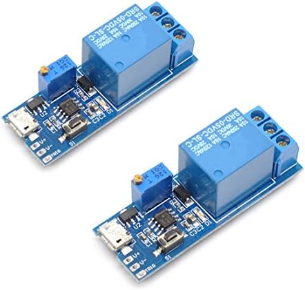 Oiyagai 2PCS 5V -30V микро USB напојување за одложување на релејниот тајмер за контрола на модулот за одложување на активирање на