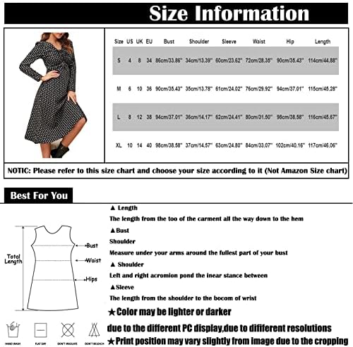 Нокмопо есенски фустани за жени 2023 Модна обична цврста боја Бохо лабава фустан избришан долг ракав средно здолниште