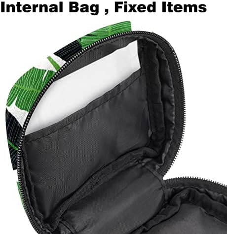 Лист Тропски зелена санитарна салфетка торба за складирање менструална подлога торба преносна менструална чаша торбичка со патент за тинејџери