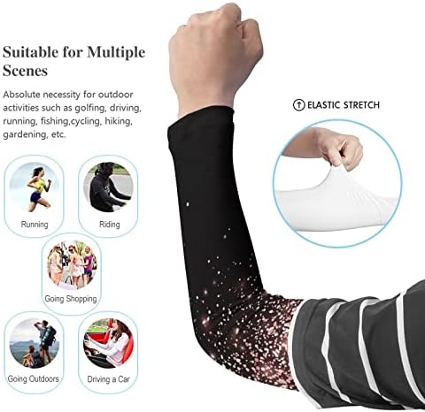 Златни златни честички за ладење на ракави за компресија ракави УВ Сонце заштита против тетоважа против лизгање на рака на ракави за рака
