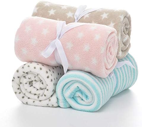 VCTOPS Супер меко кадифен бебе ќебе топло корално руно ќебиња за дете за новороденчиња, подароци за новороденче, 30 x 39 инчи, Греј Starвезда
