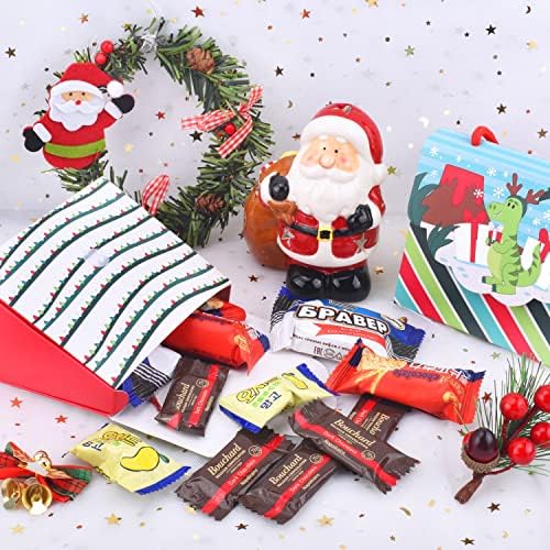 ЏОЈИН 12 Парчиња Божиќни Торби За Подароци Со Рачка, Кутии За Празнично Задоволство, Кутии За Божиќни Подароци За Подароци, Услуги За Божиќни