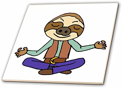 3дроза Смешни Слатки Мрзливи Медитација И Јога Цртан Филм-Плочки