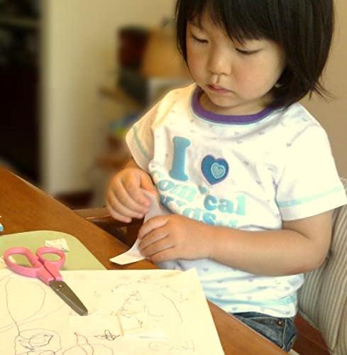 Канарски Јапонски Детски Ножици 6 инчи За Возраст Од 6-8 Години, Безбеден Тап Врв Со Капак На Сечилото, Произведен ВО ЈАПОНИЈА, Безбедносни