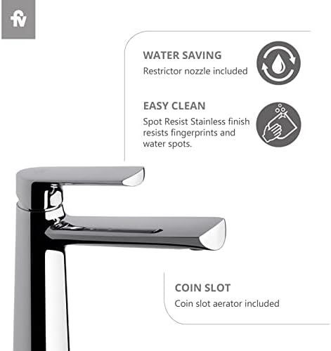 FV AROMO Z181/D8F.0-CR Faucet Faucet, единечна рачка, единечна дупка, модерна тапа за бања, тапа за хром за бања, тапа за мијалник