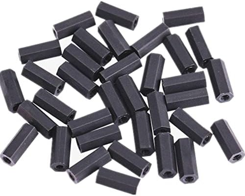 300 парчиња/сет M3 серија црна најлонска хексагон обетка изолација завртка орев хексадеци