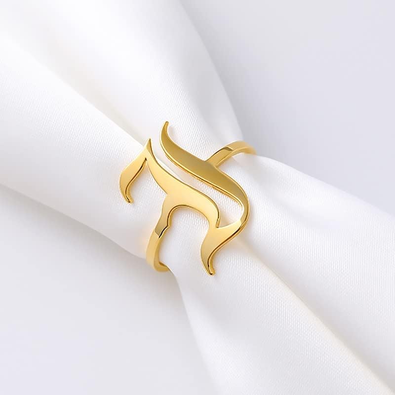Почетна прстен прстен за жени со злато прстени за жени А -z Рингс иницијатива Анилос Азбучен главен прстен за девојче - П - Платинум