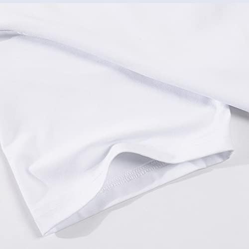 ОРЈ 5 парчиња полиестерски маички за возрасни за сублимација Бела празна екипаж вратот мажи со кратки ракави маица