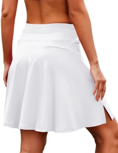 Coorun тенис здолниште жени 20 Голф со должина на коленото со џебови со џебови со високи атлетски спортови за внатрешни шорцеви S-XXL