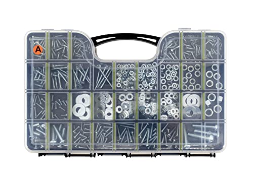 Ketексон Палмер 1.000 парчиња комплет за асортиман на хардвер со завртки, ореви, завртки и мијалници