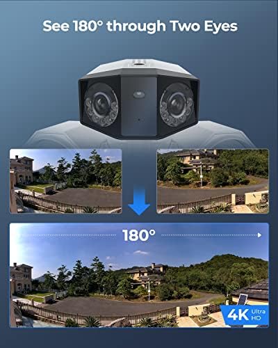 Reolink 4K PoE Security Camera Camera, IP камери во ултра широк агол на 180 °, 1x дуото за поплавување POE, 1x Duo 2 POE, 1x Floodlight POE