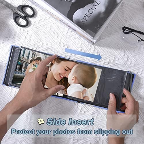 Yonovo 2pack 4x6 фото албум, 4x6 100 џебови Постелнина покритие фото -кутија со слики со мал капацитет, лесна за класификација и преносна