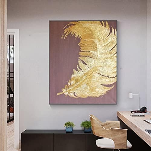 Wdfffe рачно насликано апстрактно сликарство со злато лисја на платно убавина боја апстрактно сликарство со масло од злато дрво