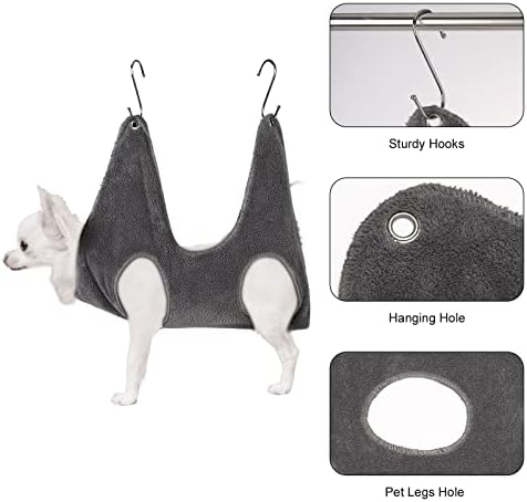 Петмолико Домашно Милениче Куче Прашка Импровизирана Лежалка за Сечење Нокти, Хамак За Чешлање Кучиња За Сечење Нокти, Ремен За Подигнување