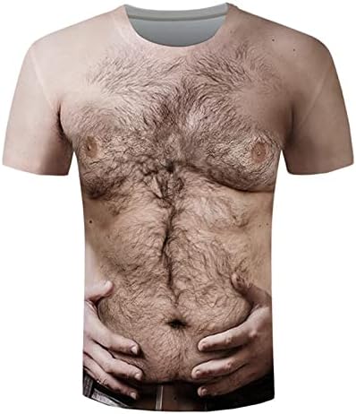 GDJGTA MAN'S MANSE CASION 3D дигитално печатење на мускули за вежбање фитнес со кратки ракави маица маица со маица маица машка маица