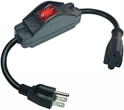 Црн 3 кабел за продолжување со водоотпорен прекинувач ， 14awg Тешка кратка продолжена кабел со црвен LED на исклучен прекинувач