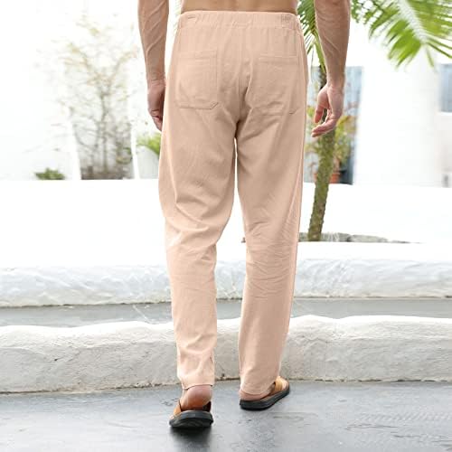 Seganup мажи памучни постелнини јога панталони случајни влечење еластична половината со џебни пижами панталони плажа хипи бохо панталони