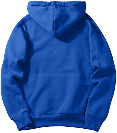 Firero Men's Pullover Hoodie Plus Size Sime Casual Long Solive Color Carting String Sweatshirt со џеб од кенгур