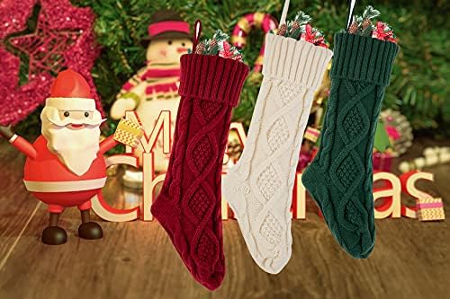 Anroll 3 Pack Божиќни чорапи 18 инчи големи чорапи за домашни украси
