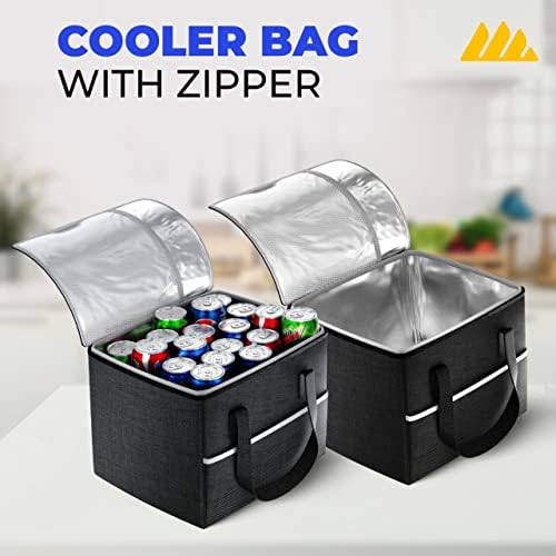 Интегрален премиум Организатор на трупот со еднократно торбички за купување и ладилник - контејнер за склопување на складирање со