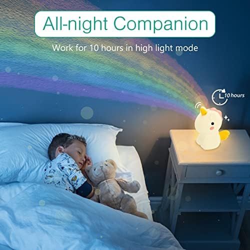 Орија симпатична ноќна светлина за дете, еднорог незгодна ноќна ламба, силиконска бебешка светлина, 7 бои Детска ламба симпатична