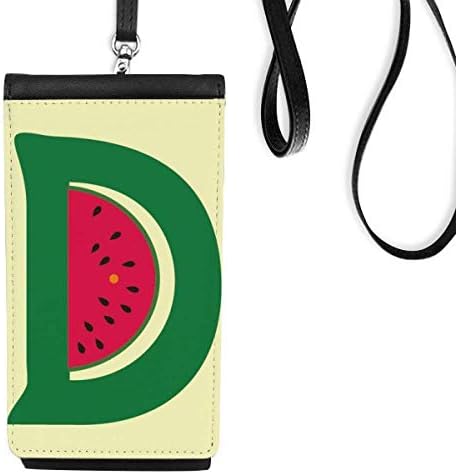Г Азбука лубеница овошје симпатична шема телефонска паричник чанта виси мобилна торбичка црн џеб