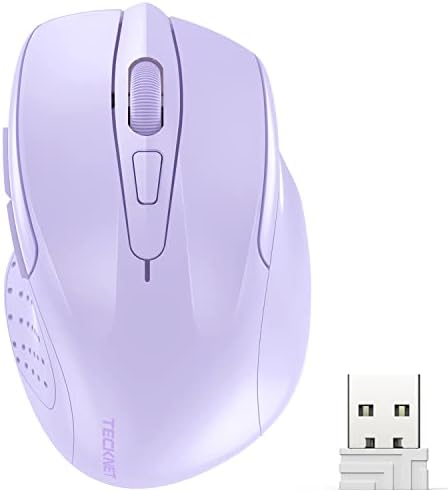 TECKNET Безжичен Глушец, 2.4 G Opономски Оптички Глушец, Компјутерски Глушец За Лаптоп, КОМПЈУТЕР, Компјутер, Chromebook, Тетратка, 6 Копчиња,