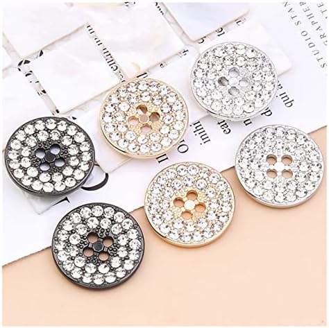 DSFEOIGY 10 парчиња метални копчиња палто костум џемпер модна декорација со високи додатоци за копче со дијамант од дијаманти