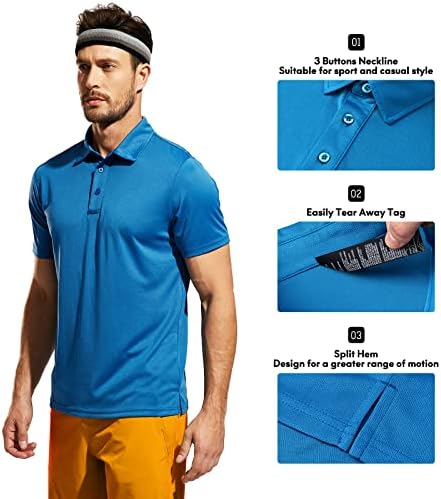 Хаимонт Поло кошули за мажи-суво вклопуваат кратки ракави за голф-маици за голф деловни обични работи, влага за влага