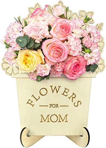 Хаорикс рака избран држач за цвеќиња за мајка, пакет ДИЈ цвет Подарок за мама одвојлива дрвена маса украс цвет штанд Мајка роденденска домашна