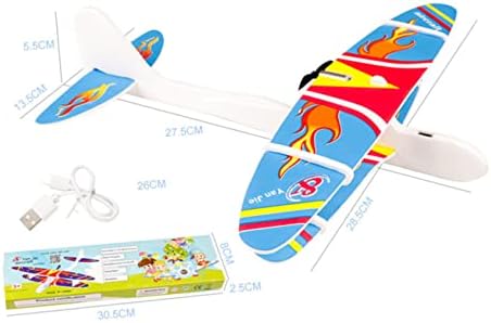 Toyvian 2pcs Детска Играчка Модел Машина Деца Авион Играчка Пена Летање Авиони Рака Фрли Летање Едрилица Авион Полнење Усна Сјај