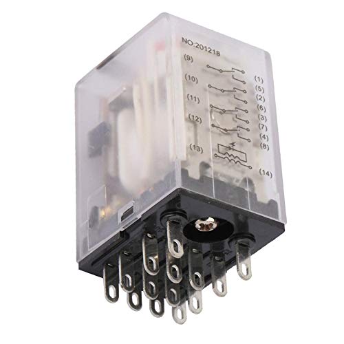 FtVogue Mini Power Средно електромеханичко магнетно реле за автоматизација на опрема за контрола на опрема BEMM4C 14 PIN 5A [24VAC], Реле