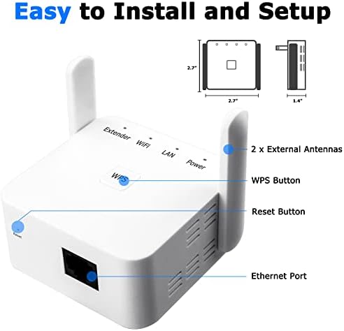 2022 WiFi Extenders Booster за сигнал за Home & Outdoor - Опфаќа до 7595 sq.ft WiFi засилувач и засилувач на сигнал, WiFi опсег на екстендер,