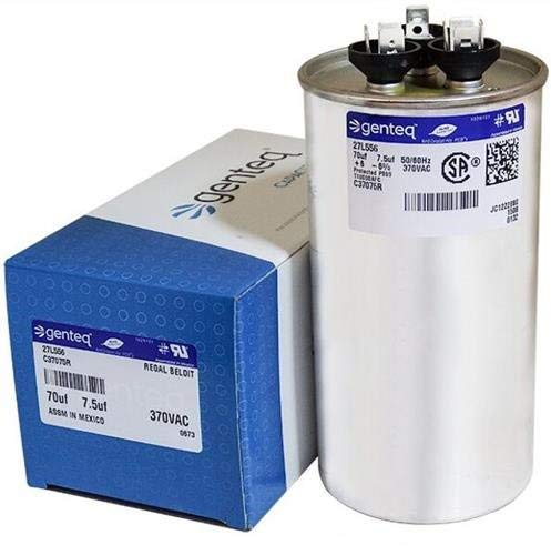 Двојниот кондензатор ClimateK одговара на Брајант P291-7073RS - 70 + 7,5 UF MFD X 370 VAC ROOD