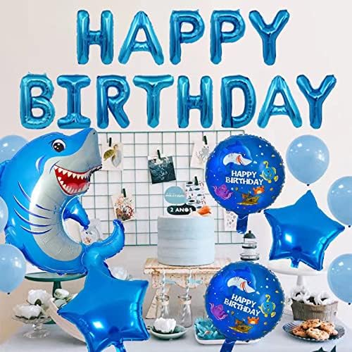 5 ПАРЧИЊА Балони Од Фолија Од Ајкула Под Морето Украси За Забави За Океанска Ајкула Декорација На Забави Миларна Фолија Балон