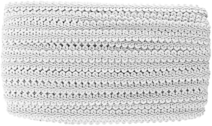 Мандала занаетчии бели римски плетенки за плетенка - 3/8 во 30 години рамна ткаенина француска плетенка лента - бела трим од