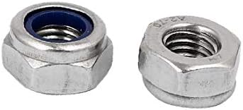 X-Gree M10 X 1,5 mm 304 Нерѓосувачки челик најлон Вметнете хексадецимален заклучен орев локлент 20 парчиња (M10 x 1,5 mm 304 Inserción