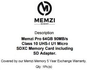 MEMZI PRO 64gb Класа 10 90MB / s Микро SDXC Мемориска Картичка Со Sd Адаптер ЗА ZTE Axon Серија Мобилни Телефони