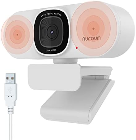 Нурум V15-AF 2k Веб Камера Со Микрофон, 1080p 60FPS Автофокус Веб Камера Со Капак За Приватност И Неми, 75°FOV ДВОЕН Микрофон USB