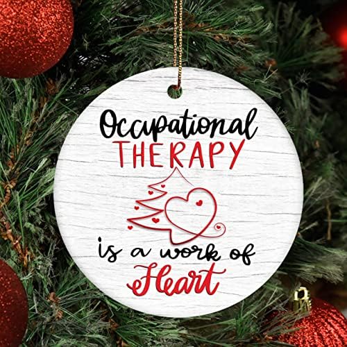Орнамент за Божиќна професионална терапија со шаренпарот, украс за професионален терапевт, украс, украс на ОТА БЕ62 1